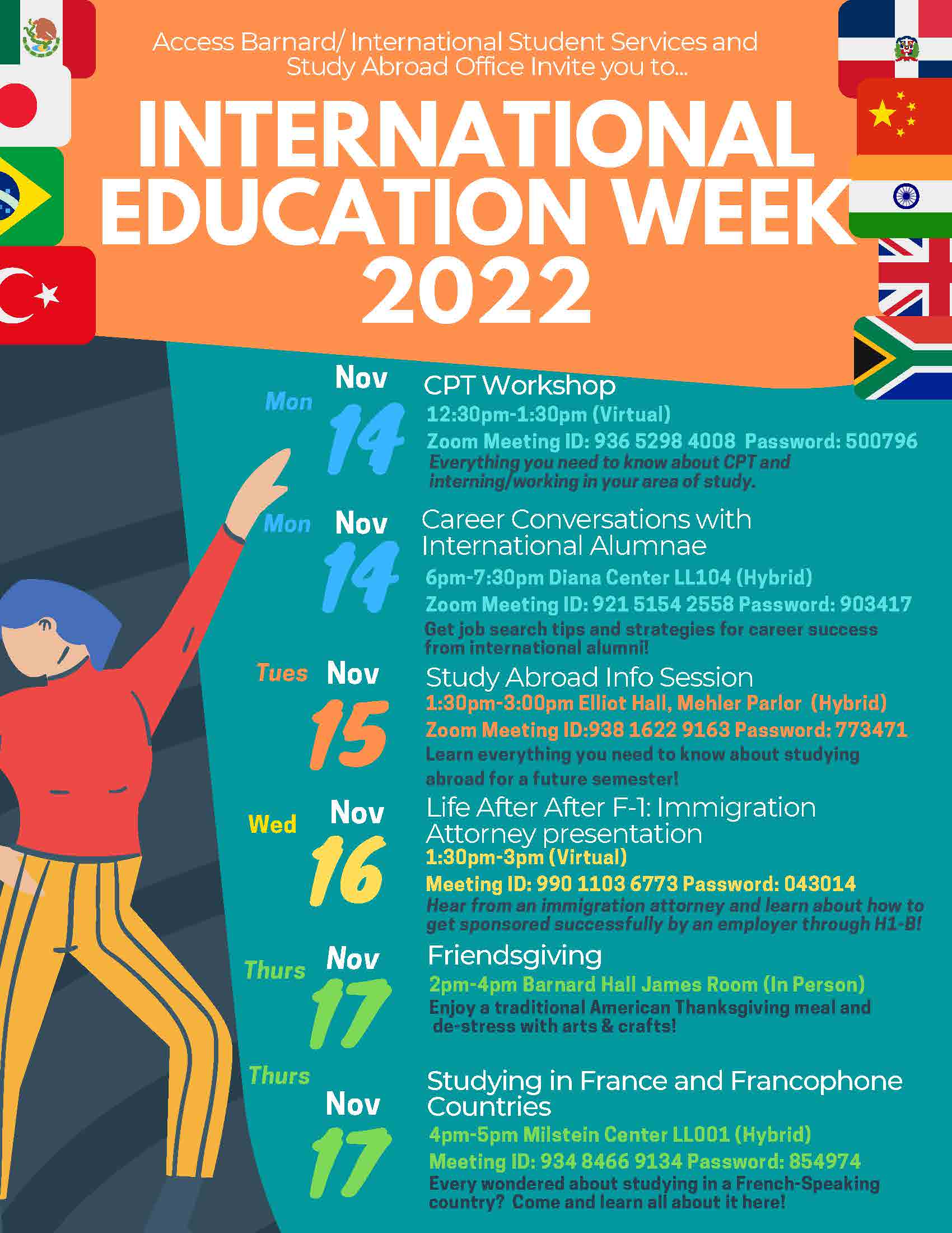 Barnard Celebrates International Education Week, Nov 1418, 2022